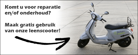 Leenscooter tijdens de reparatie